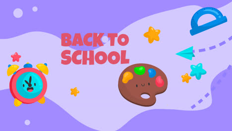 Motion-Graphic-of-Flat-back-to-school-background-with-supplies