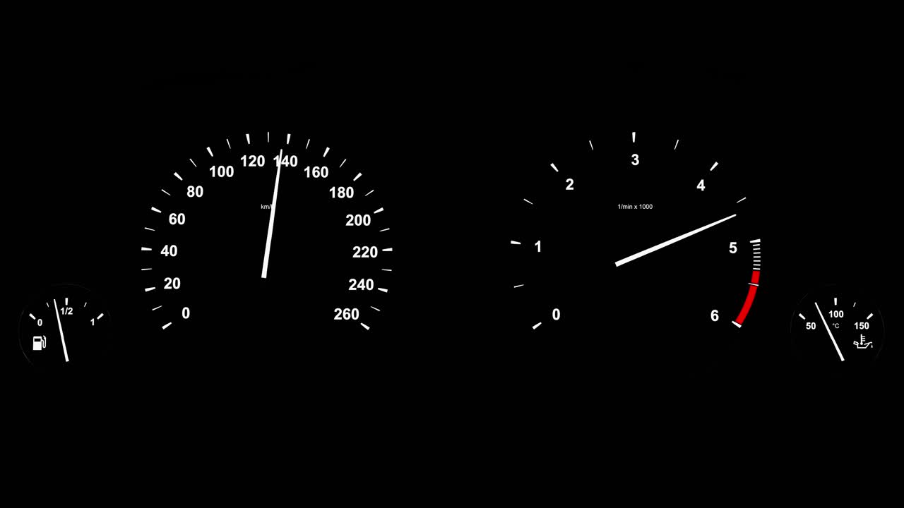 자동차 스피도미터가 속도를 잡습니다.