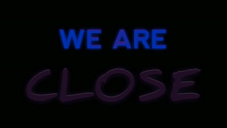 neon sign animation we are close on a black background. purple neon color suitable for store or bar and night club,casino.4k footage business concept