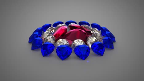 diamantes, zafiros y rubíes en un bucle sin costuras