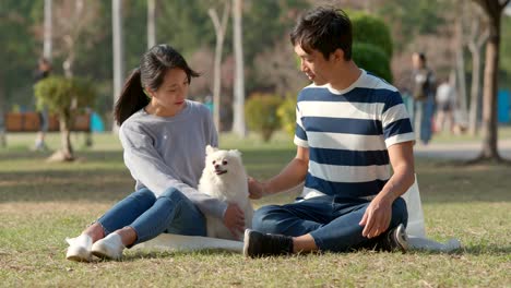 family with dog