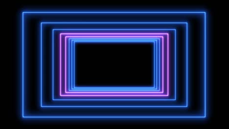 marco de neón de luz abstracta en fondo negro. espectáculo de láser animación en bucle. video 4k