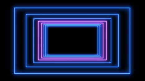 abstract light neon frame on black background. laser show looped animation . 4k video