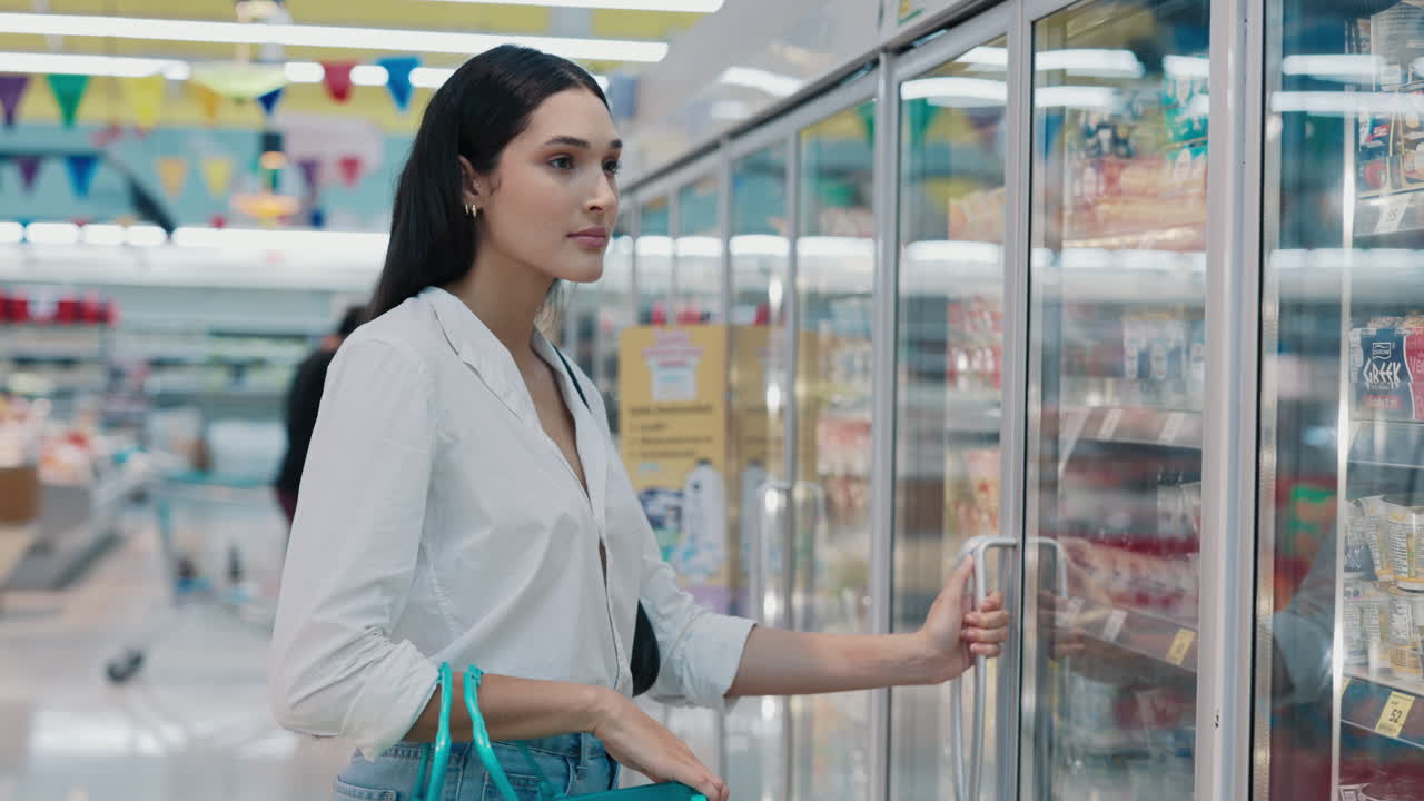 Woman shopping for groceries at a supermarket