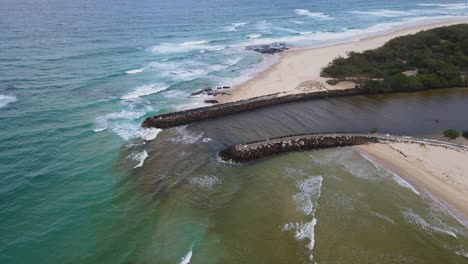 aerial view of cudgen creek and kingscliff beach - cudgen headland