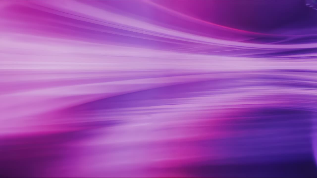 Playback starting, abstract horizontal bands shifting right across canvas, forming purple arc
