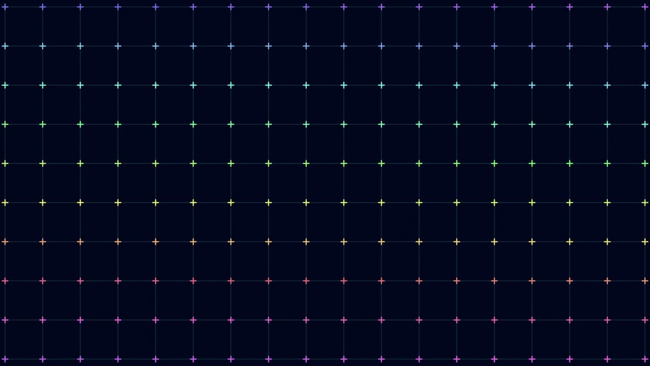 격자선이 있는 무지개 네온 십자가 패턴