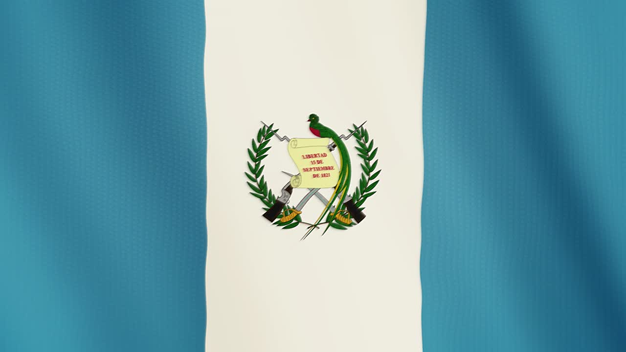 과테말라 발을 흔들고 있는 애니메이션. 전체 화면. 국가의 상징