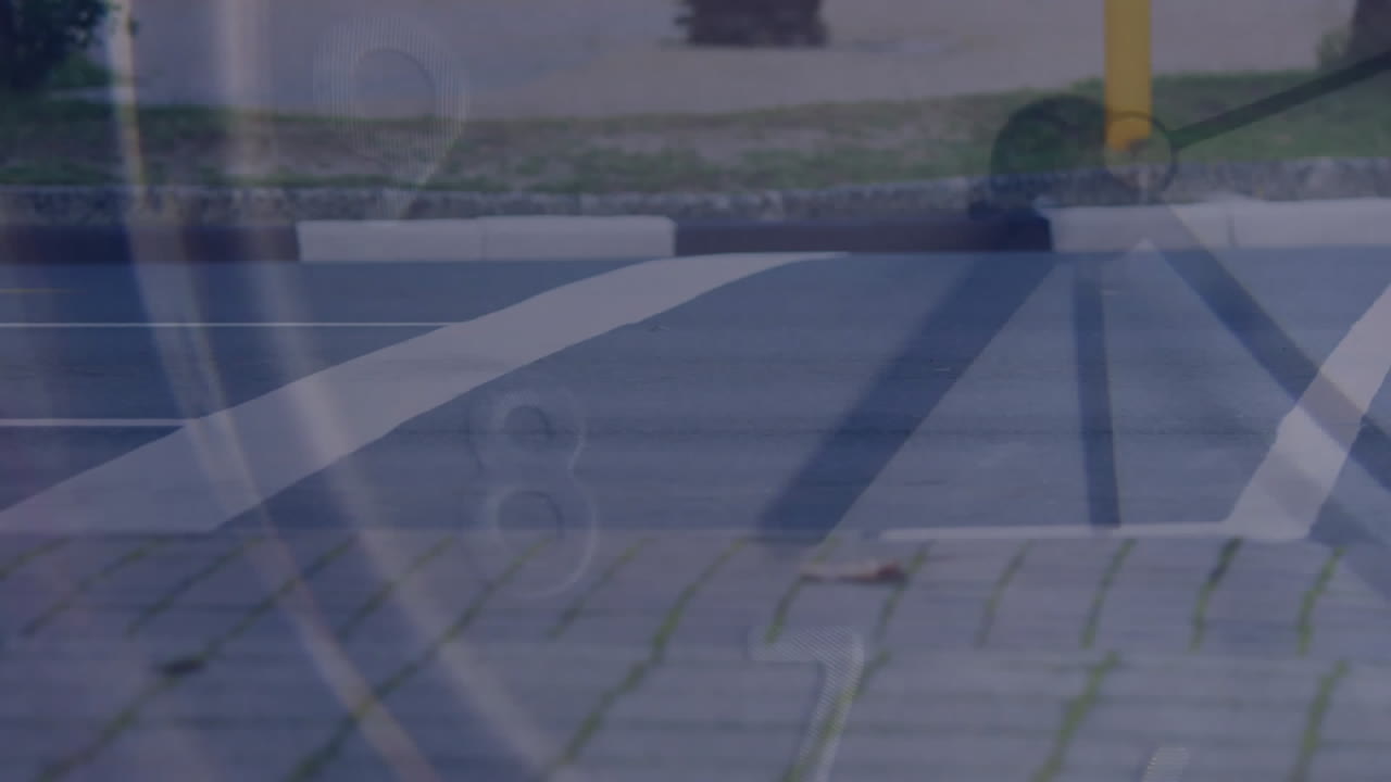 도시 배경 위의 시계의 애니메이션