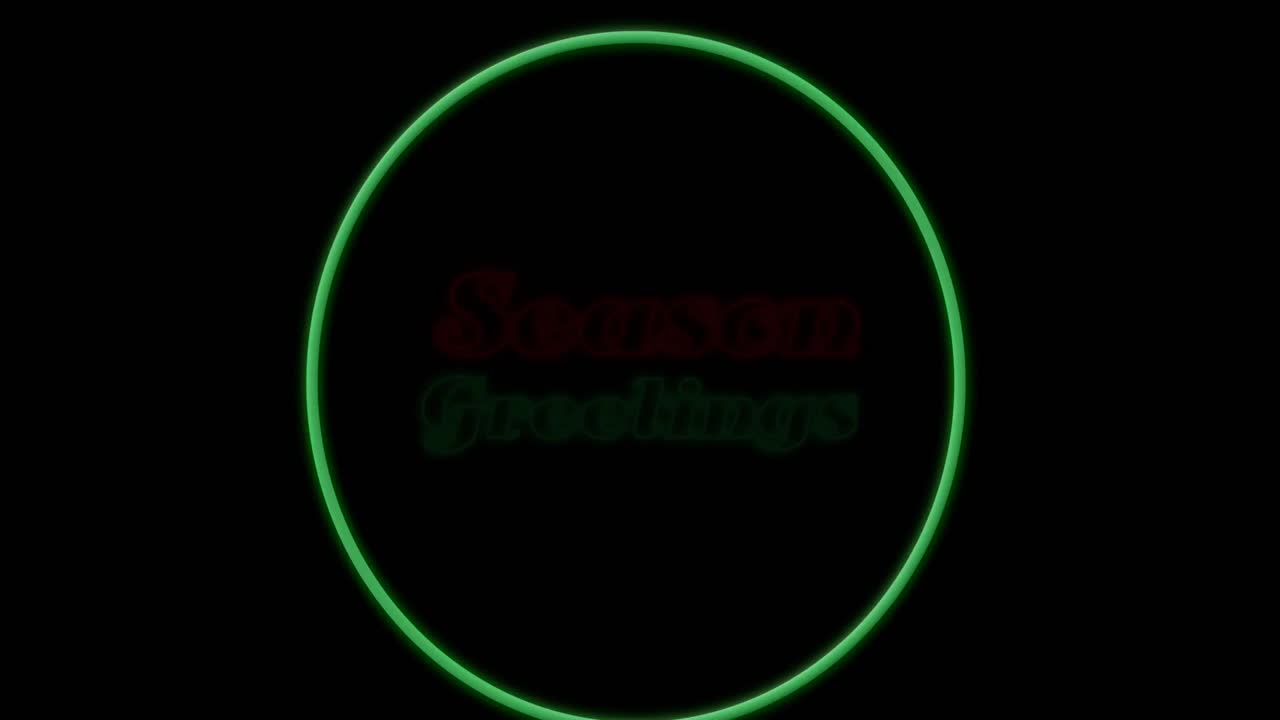 animación de los saludos de la temporada texto sobre círculo de luz