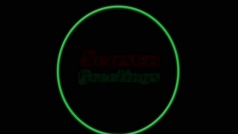 animación de los saludos de la temporada texto sobre círculo de luz