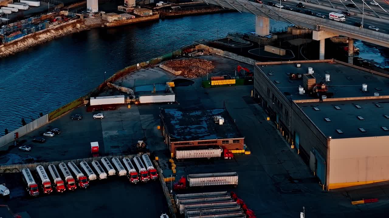Brooklyn Industrial Site and Bridge Ramp at Golden Hour