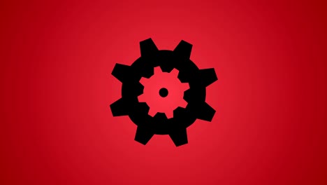 engranajes de trabajo de carga de pantalla estilo movimiento de fondo bucle sin costuras rojo