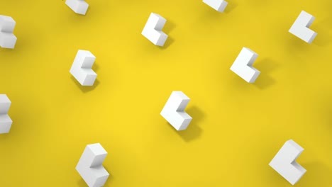 conjunto de 5 colores diferentes 3d objeto geométrico giratorio. 4k imágenes de animación de bucle sin costuras.