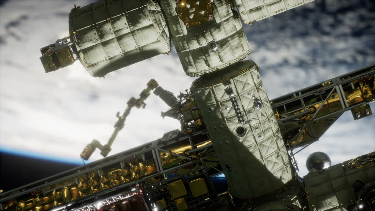 estación espacial internacional sobre el planeta tierra elementos proporcionados por la nasa