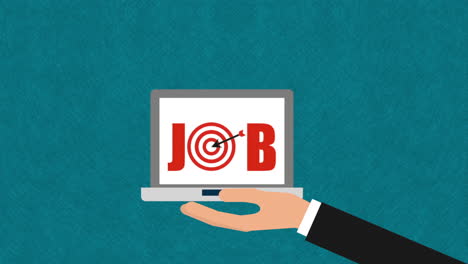 job search on laptop
