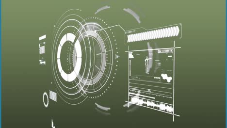 animation of data processing on green background