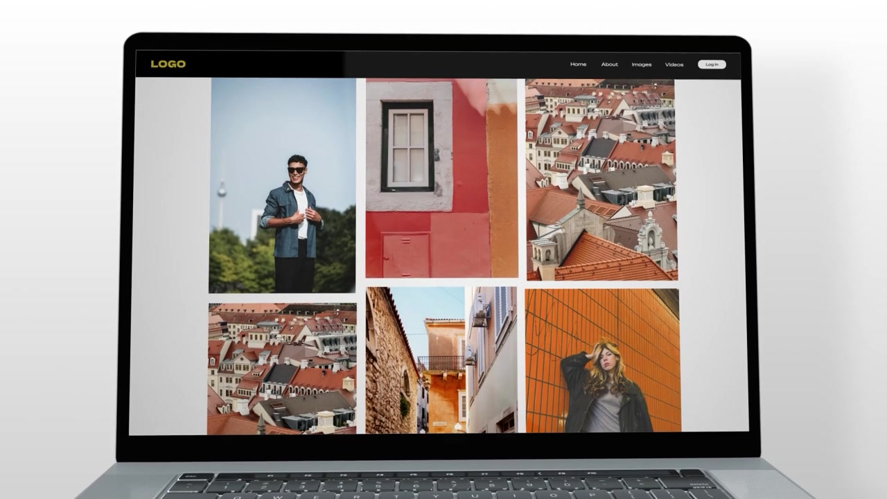 Laptop Mockup Displaying a Website Portfolio