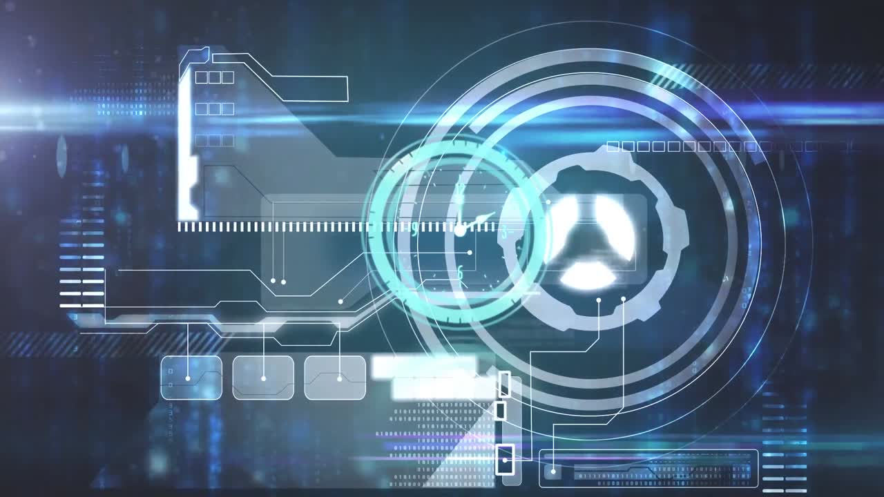 animación del reloj moviéndose sobre los datos en fondo azul