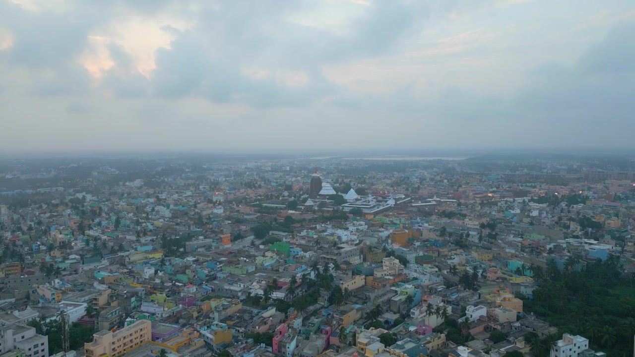 Vista aerea del Tempio di Sri Jagannath a Puri, Odisha.