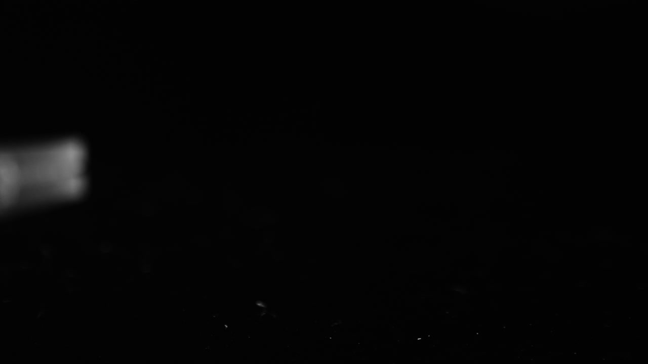 검은색 배경을 가로질러 초점이 맞춰질 때 투명하고 투명한 셀레나이트 조각의 영화 같은 복잡한 세부 사항