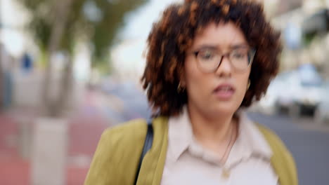 Time, late and a business woman running