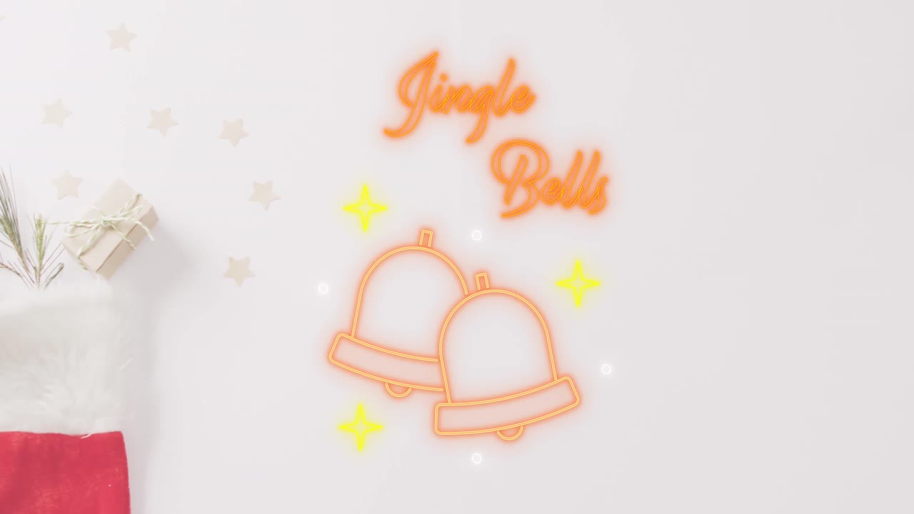 크리스마스 축하 문자의 애니메이션 크리스마스 장식 위에 텍스트