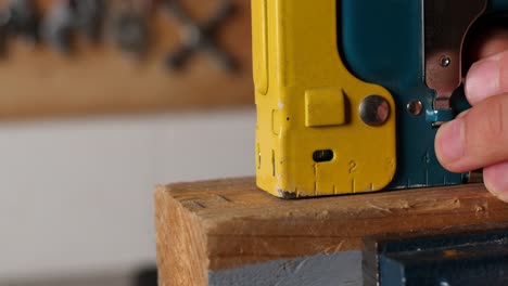 Wood-staple-markings-on-slab-at-wrench-workshop