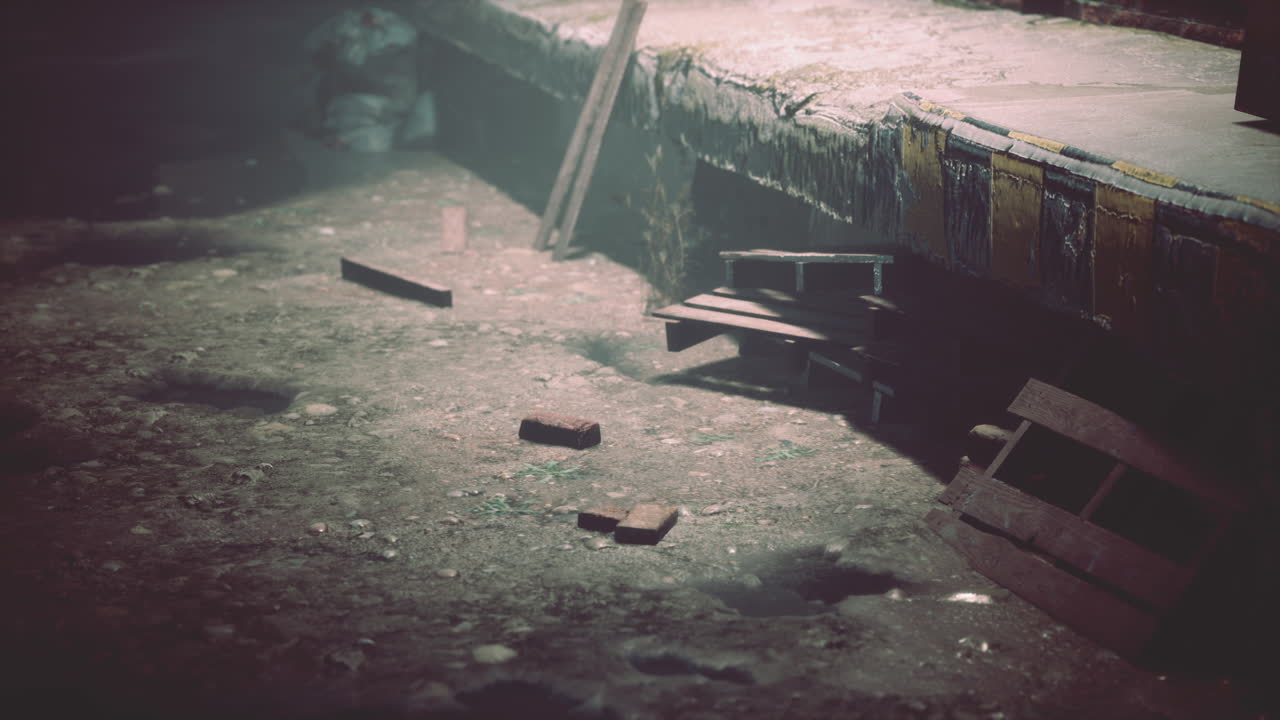 밤에 무서운 버려진 공장