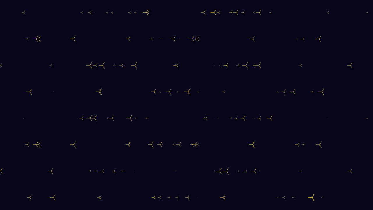 검정색 그라데이션에 네온 색상이 있는 행의 모션 디지털 무지개 삼각형