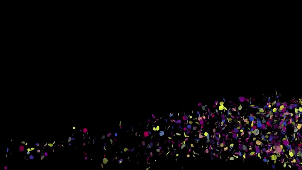 Colorful Confetti on Black Background