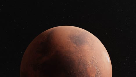 Planeta-Marte,-Render-3d,-Realista,-Giratorio,-órbita,-Espacio-Profundo,-Espacio-Exterior,-Marco-Central