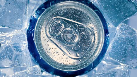 aluminum soda tin can lid cover of soft drink on ice goes around the circle.