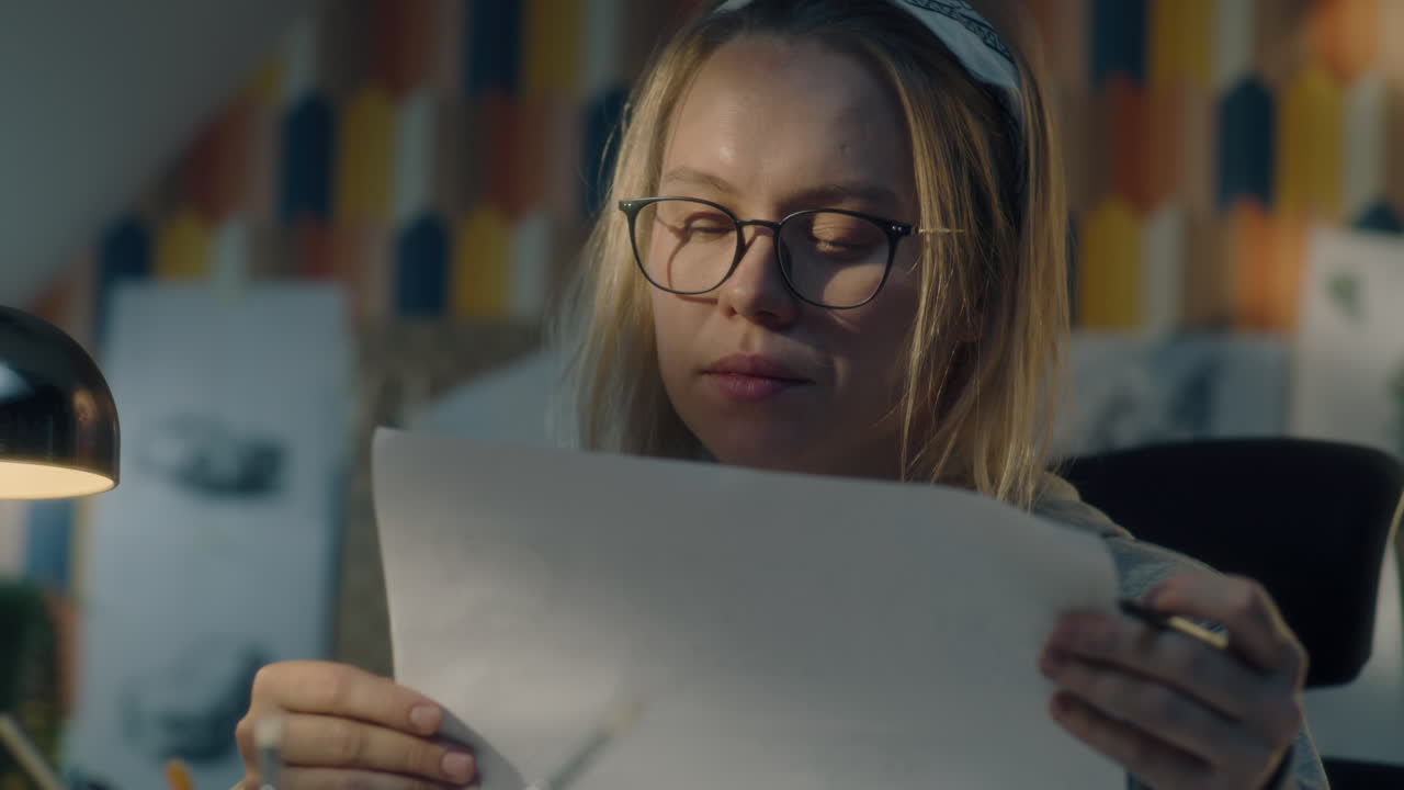 artista mujer trabajando en un dibujo