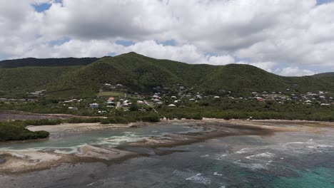 Aerial View of a Tropical Coastal Village
