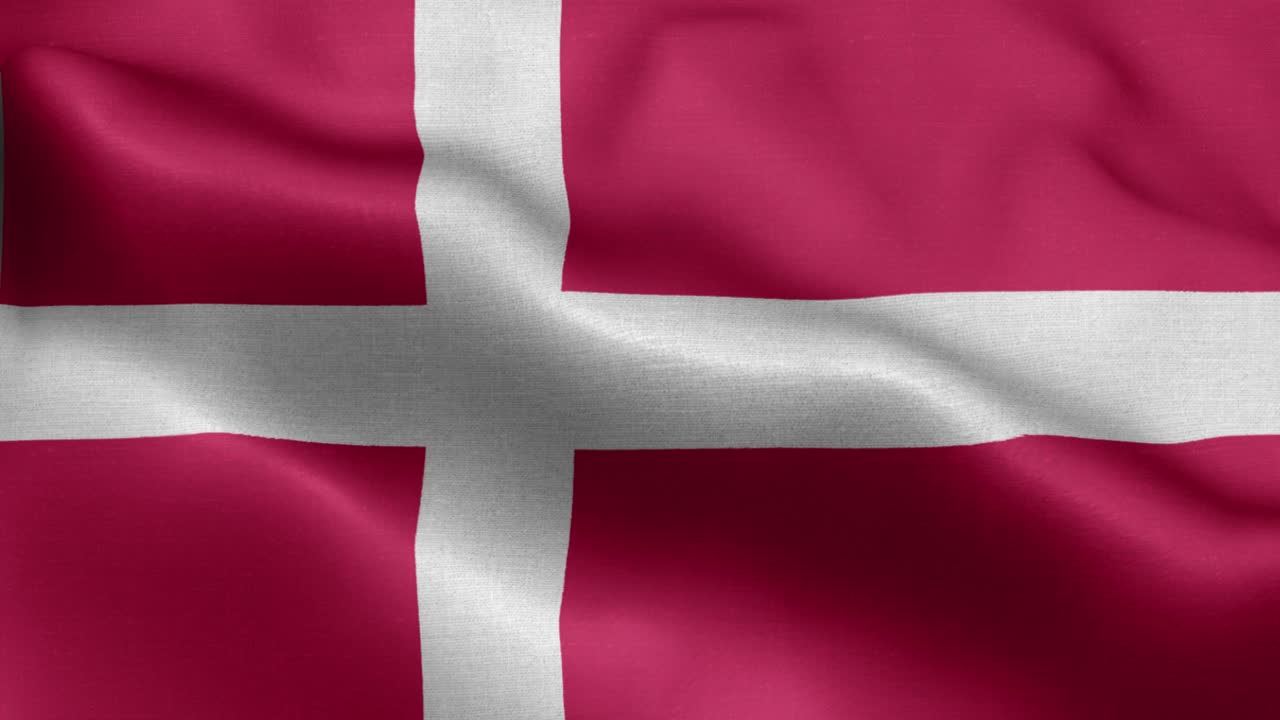 Viftende loop 4K Danmarks nationalflag