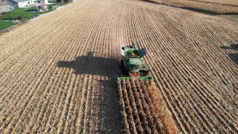 en noviembre, una operación agrícola en ne wisconsin corta y recolecta maíz para ensilaje