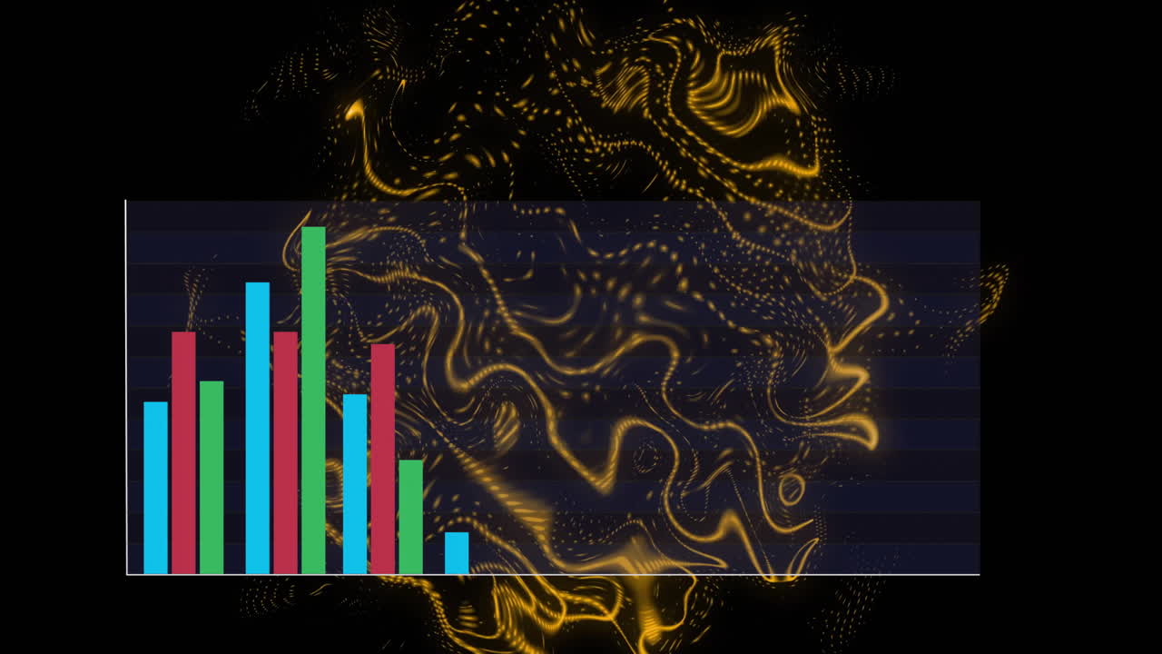 통계 및 데이터 처리의 애니메이션, 빛 트레일 배경