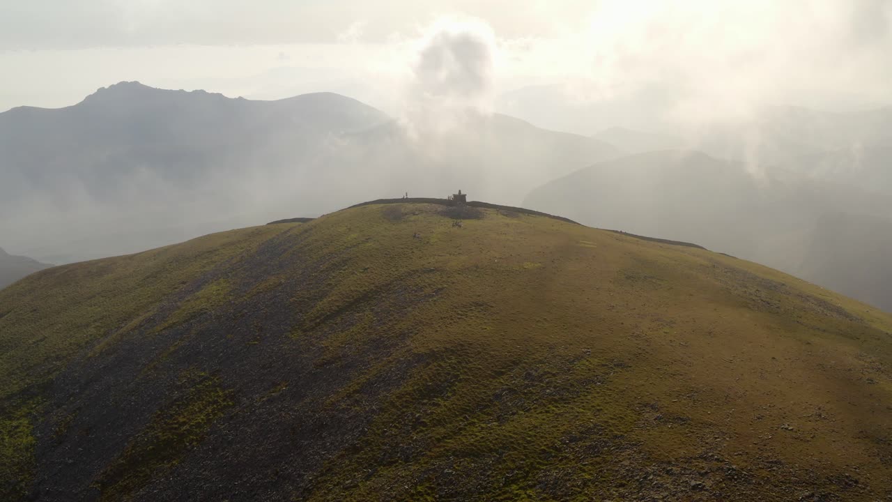 Slieve Donard's peak. Northern Ireland.UK. Static aerial shot