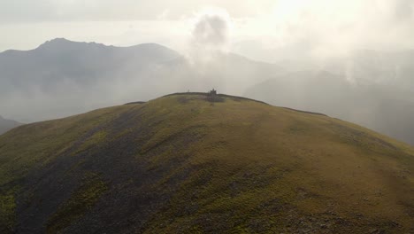 slieve donard's peak. northern ireland.uk. static aerial shot