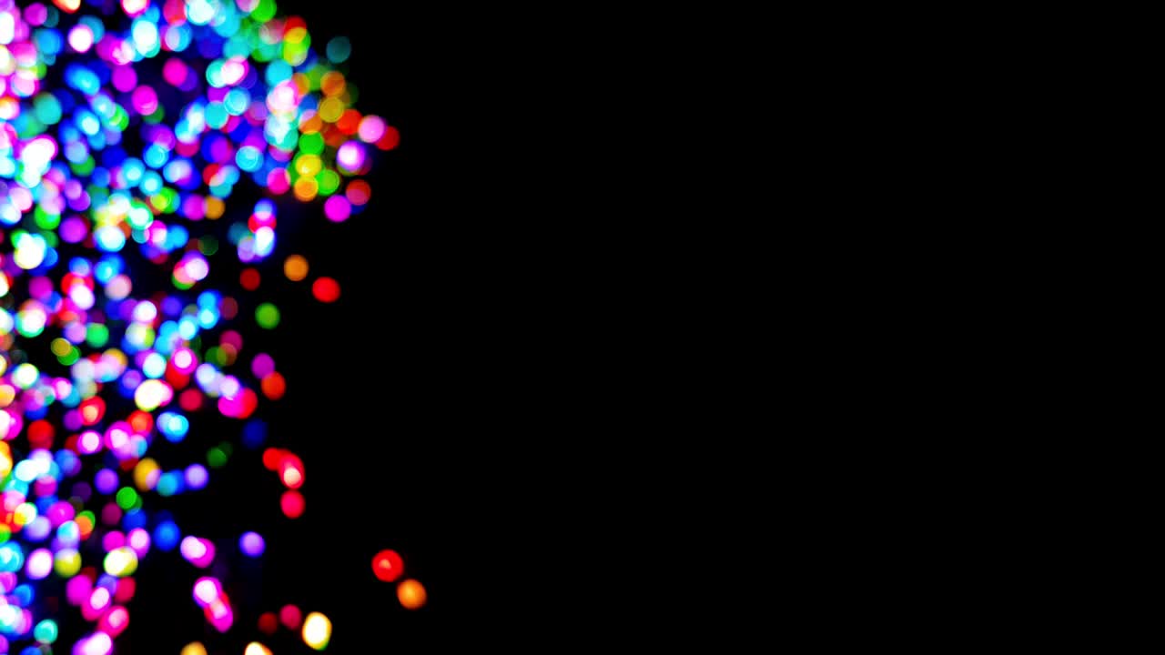 rgb cambiando el color de las luces de navidad bokeh pantalla lateral compuesta.