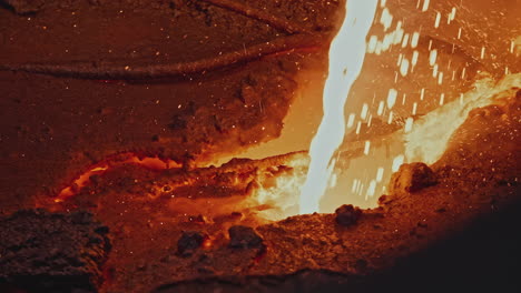 molten metal pouring in a foundry