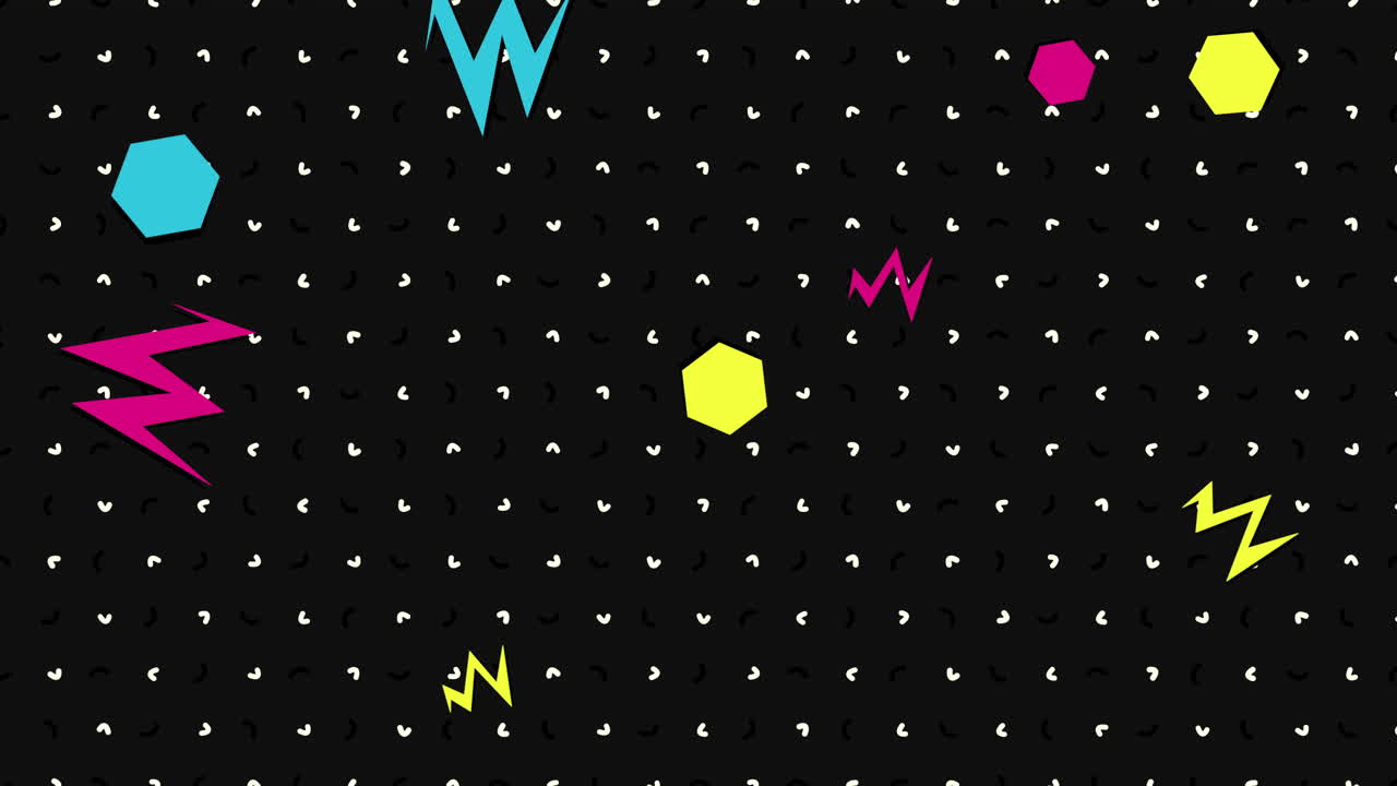 movimiento formas geométricas abstractas zig zag y puntos