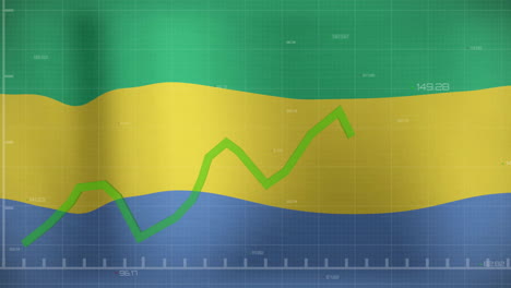 Animación-De-Datos-De-Procesamiento-De-Gráficos-Verdes-Sobre-La-Bandera-De-Gabón.