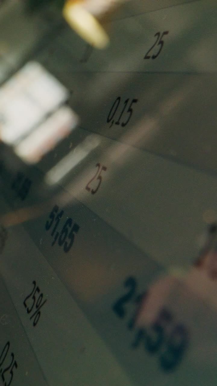 Blurred Display Showing Numbers