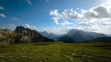 timelapse national nature park tre cime in the dolomites alps. beautiful nature of italy.