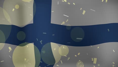 animation of confetti over flag of finland