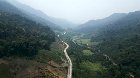 mountain road valley landscape