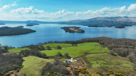 aerial view of loch lomond, scottish highlands