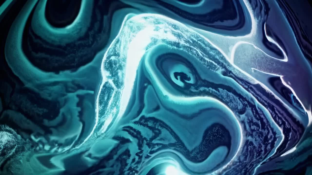 Abstract Teal and Blue Liquid Art
